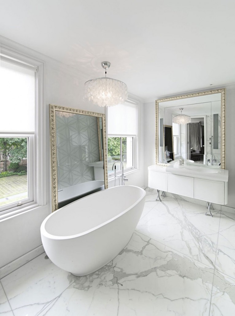 Stunning Marble Bathrooms With Silver Fixtures