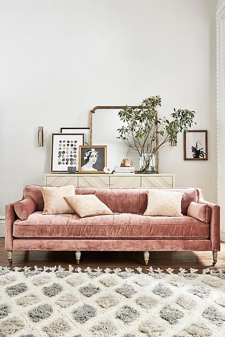 16 Chic Blush Pink Sofas & How to Style Them!