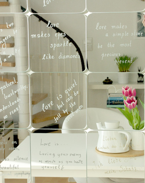 Decor Ideas: Text Written on Mirrors, Handwriting on Mirrors, Calligraphy on Mirrors