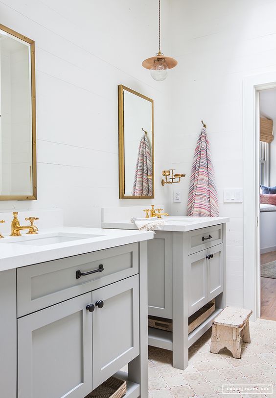 Freestanding Double Bathroom Vanities AmberInteriors
