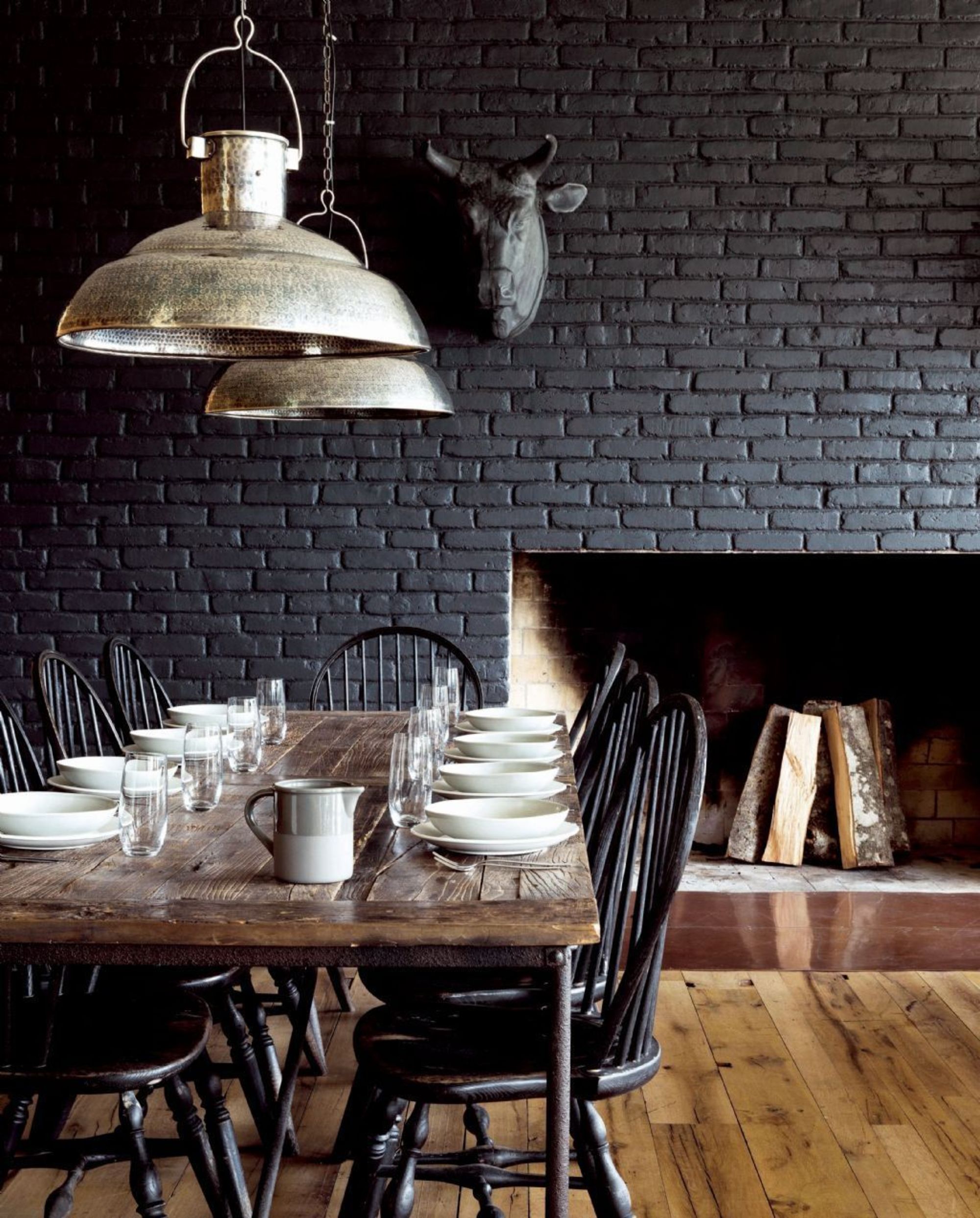 Black Wall Interior brick wall for texture