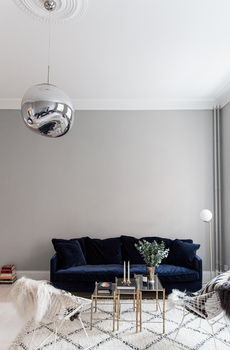 Blue Velvet Sofa Julia Couch by Posh Living