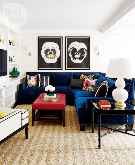 Blue Velvet Sofa Living Room