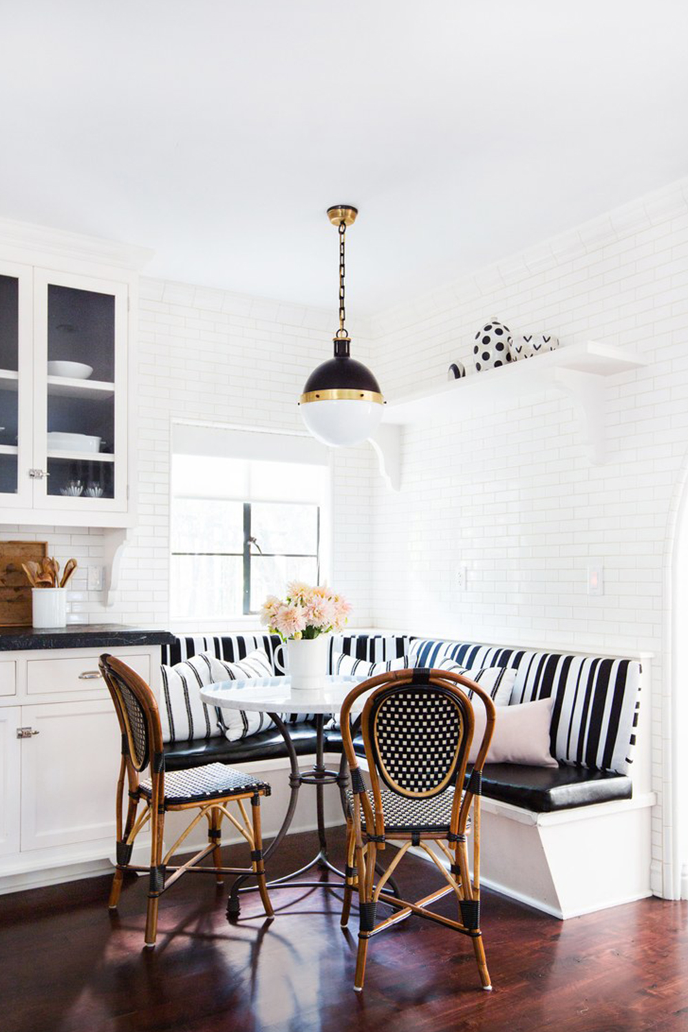 Black Bistro Kitchen Nook via Consort Design