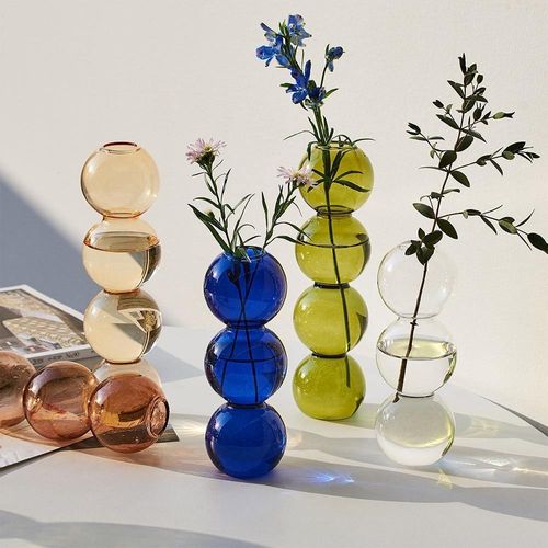 Crystal glass bubble vases