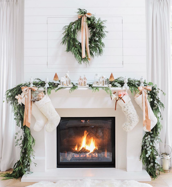 Evergreen Mantel, Easy Christmas Decor