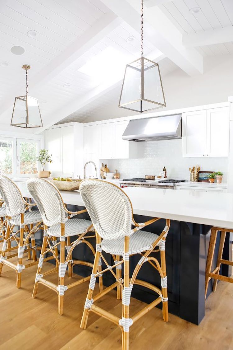 French bistro chairs at kitchen island