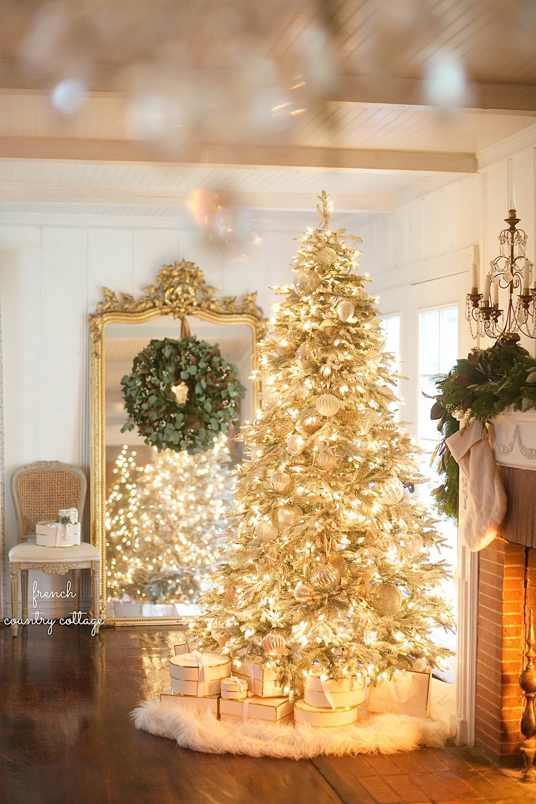 Gold Christmas Tree French Country Cottage