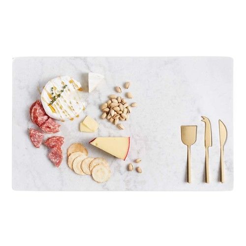 Marble Board with Cheese Knives