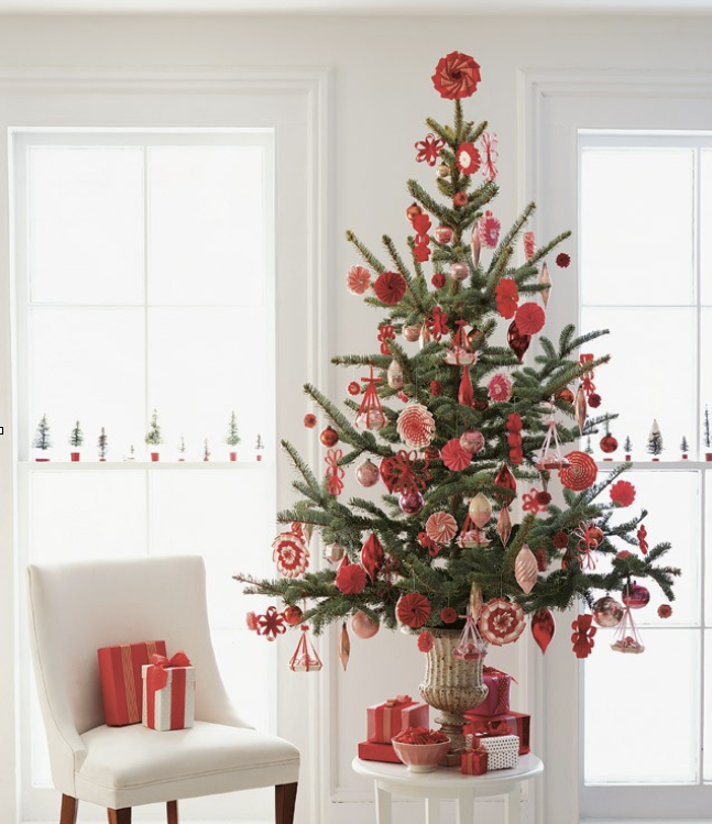 Red Christmas Tree via Martha Stewart