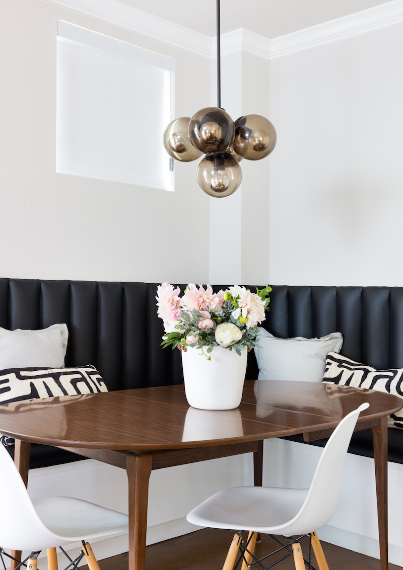 Claire Zinnecker Dining room with chestnut brown table