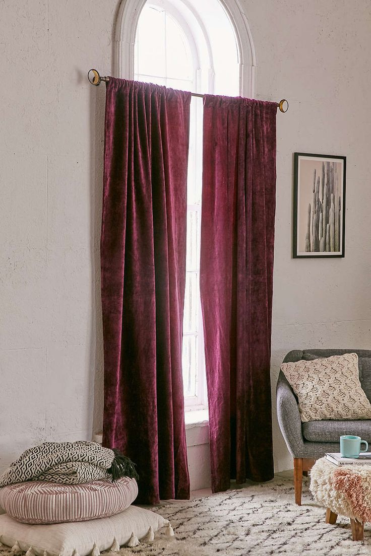 Dark Pink Velvet Curtains