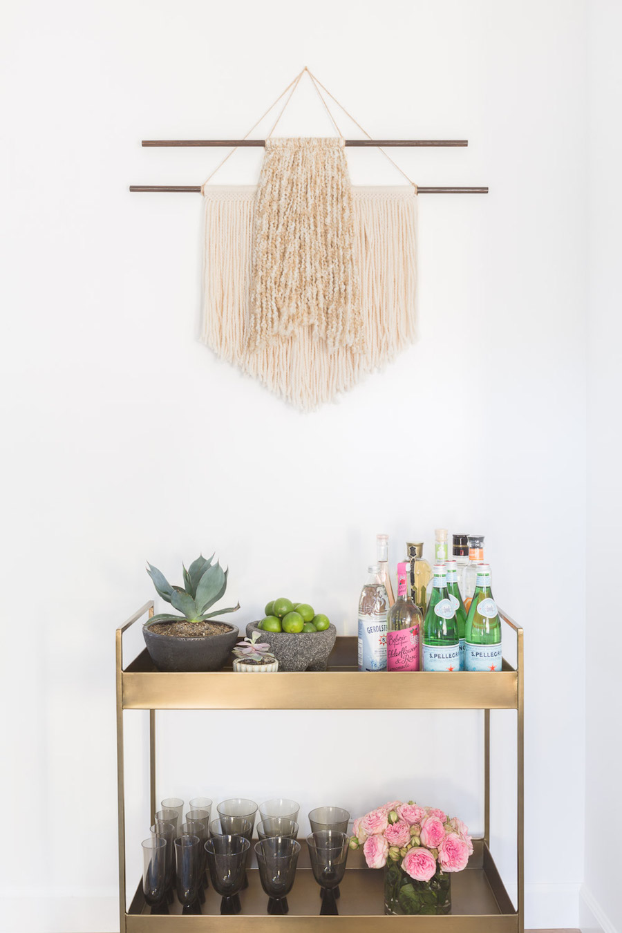 Bar cart styling by Amanda Barnes