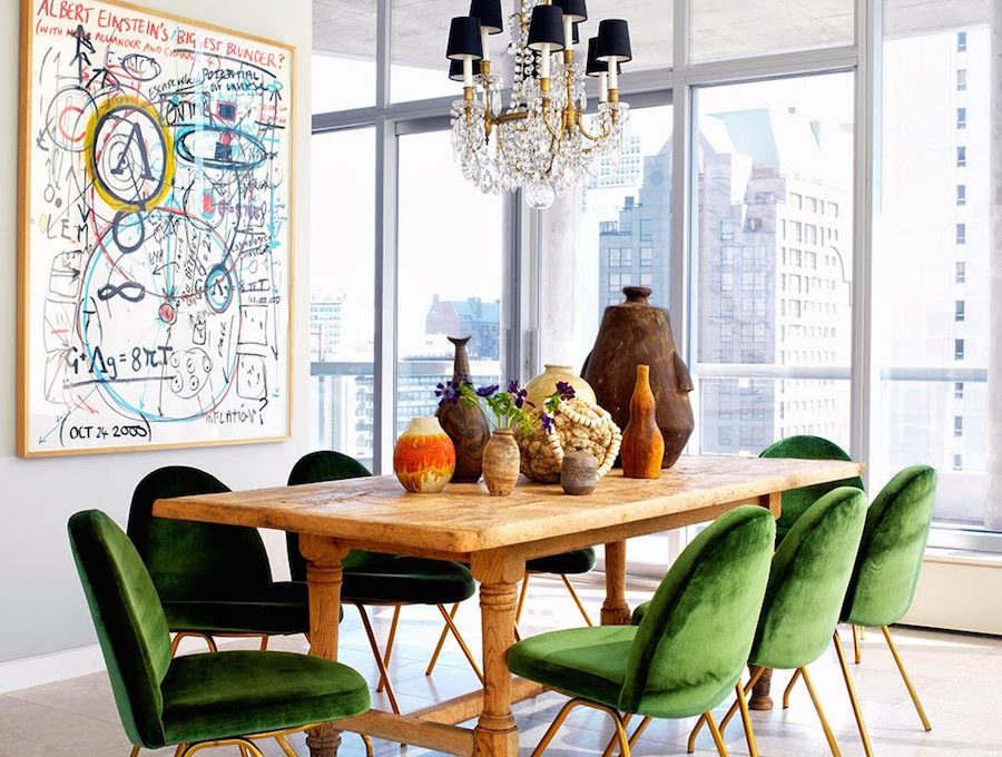 green velvet dining room chairs