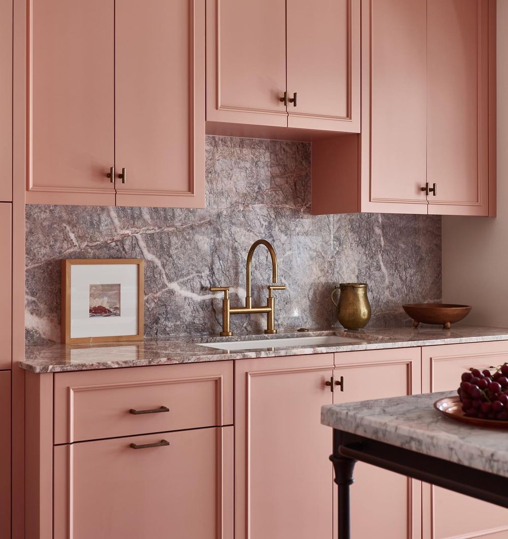 Pink kitchen cabinet ideas lisastatondesign