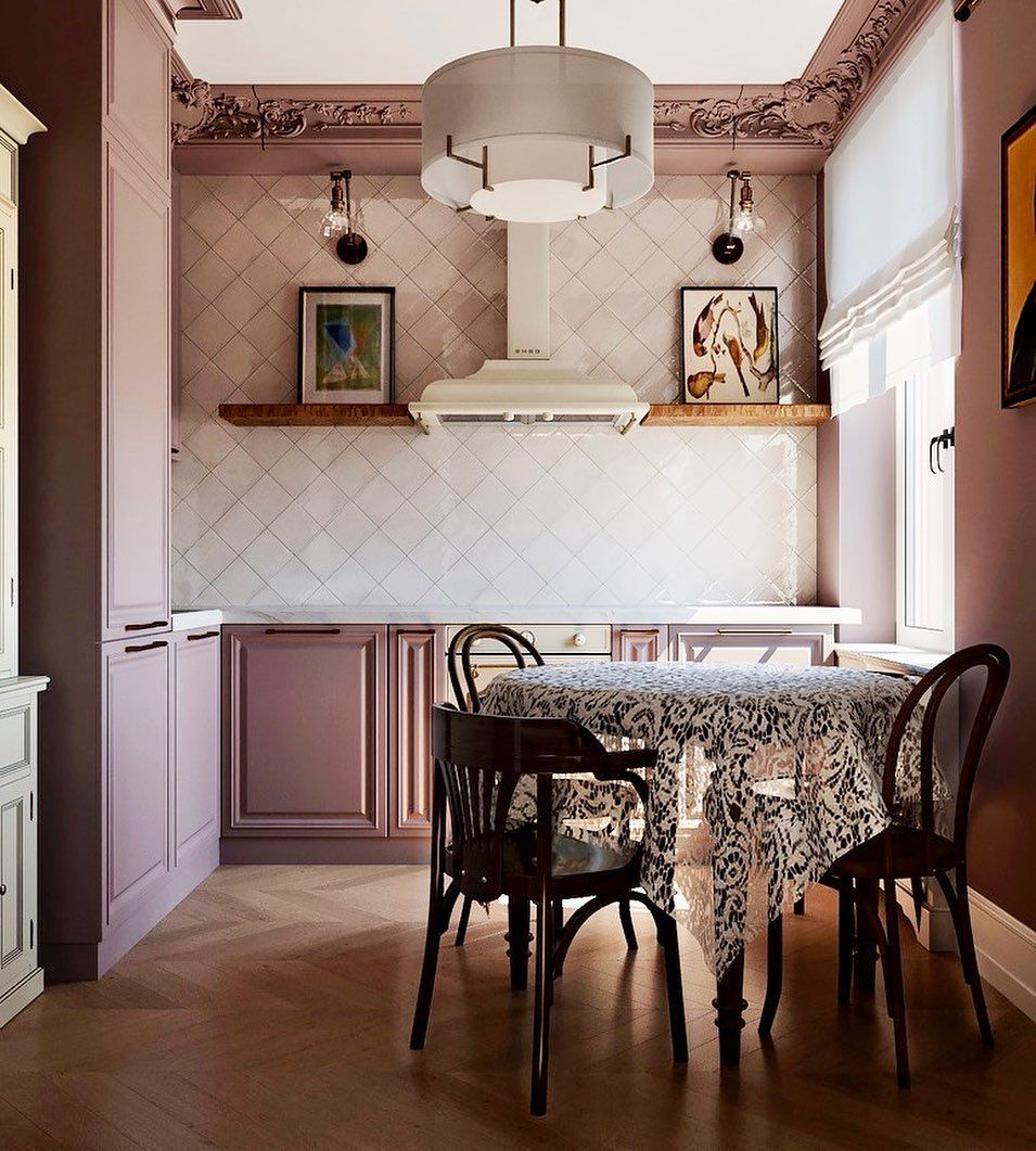 Pink kitchen cabinets design.vera_sheverdenok