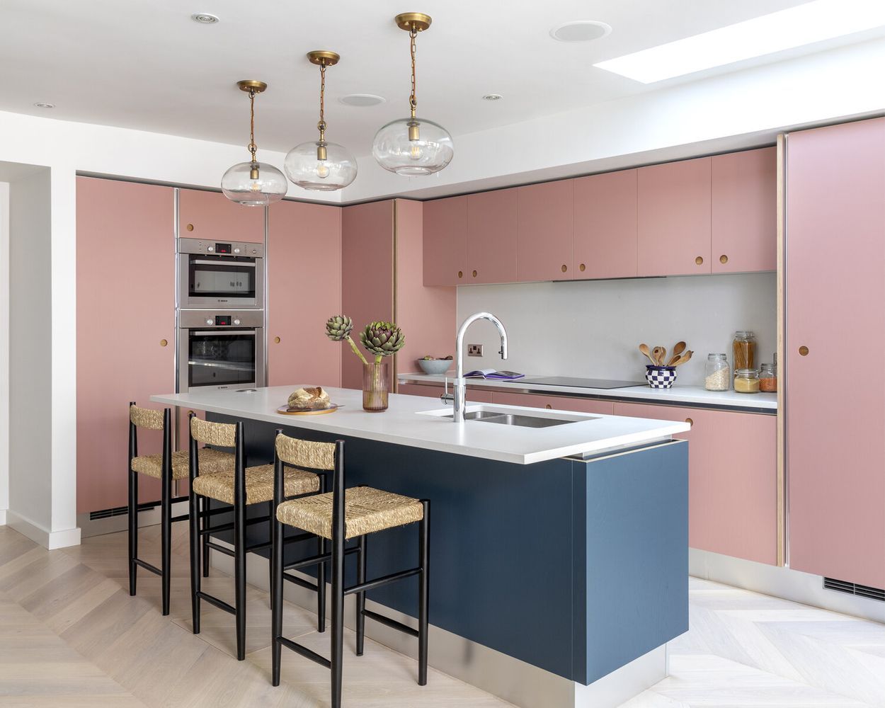 Pink kitchen cabinets lizziegreen