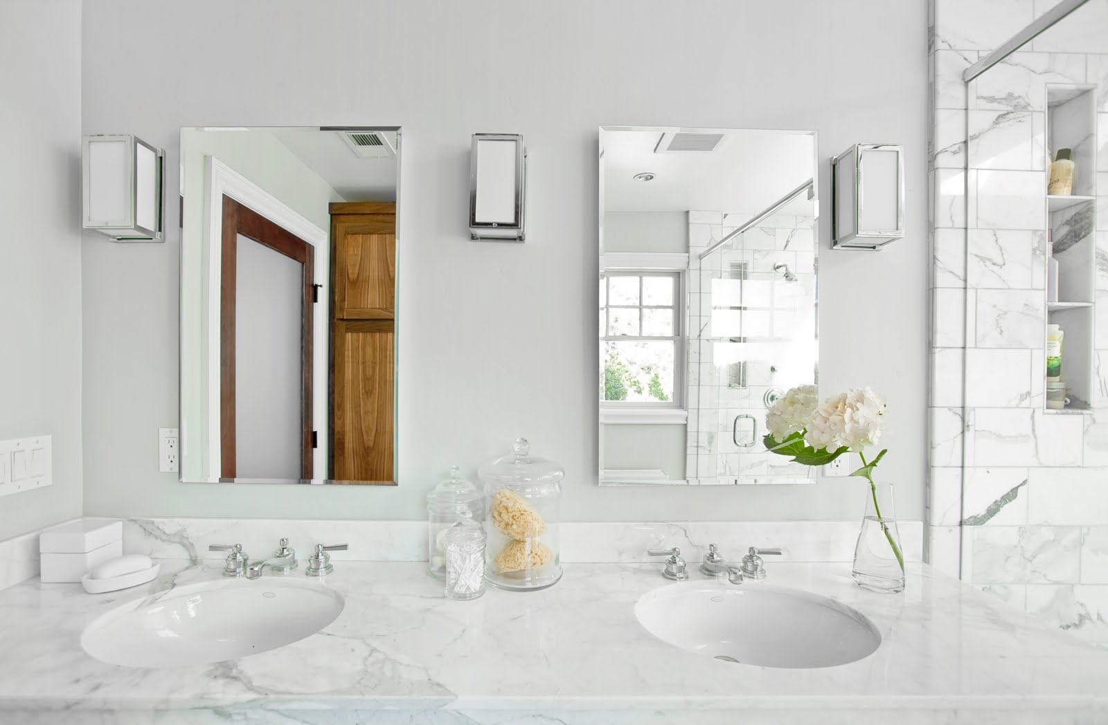 White Marble Double Sink