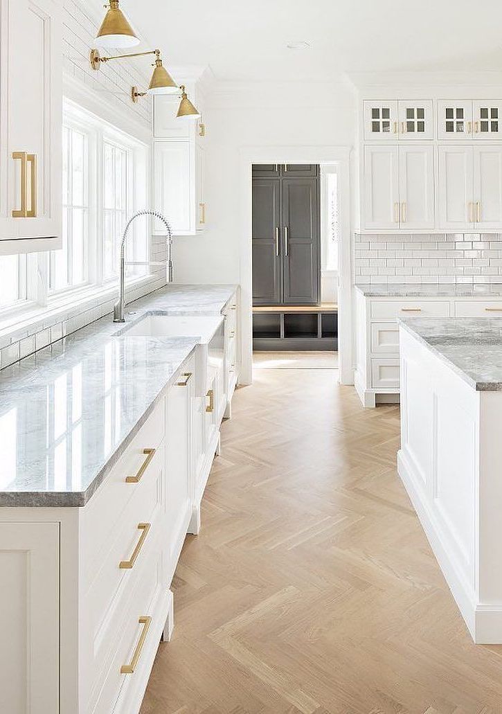 White and gold kitchen designs 