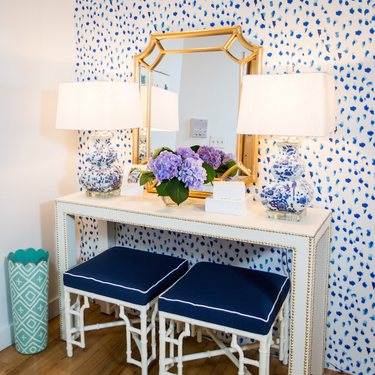 Blue Entryway with Double Stools