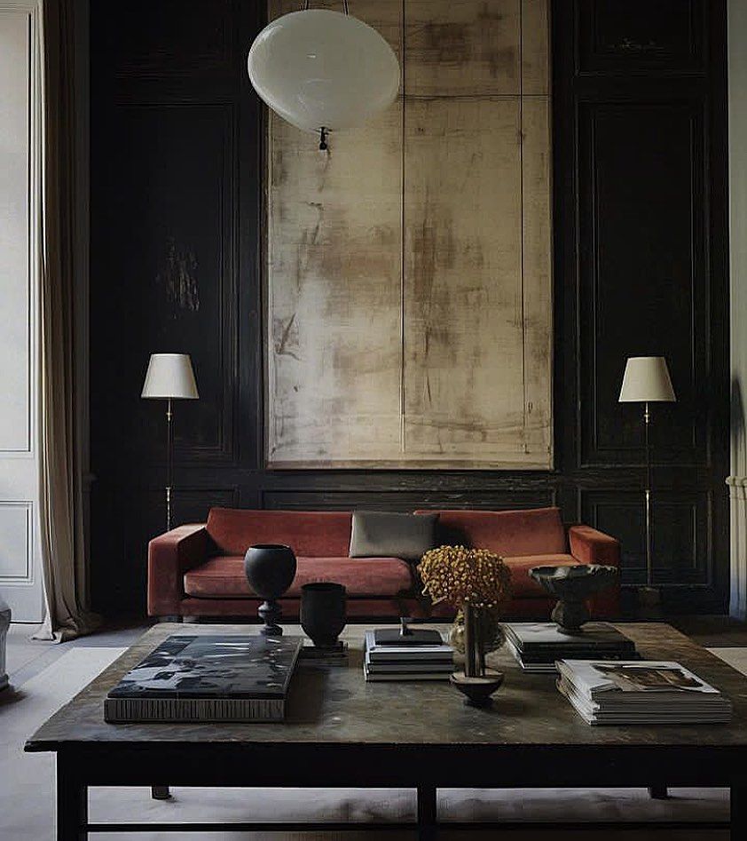 Dark and moody living room design ideas @lemieuxetcie