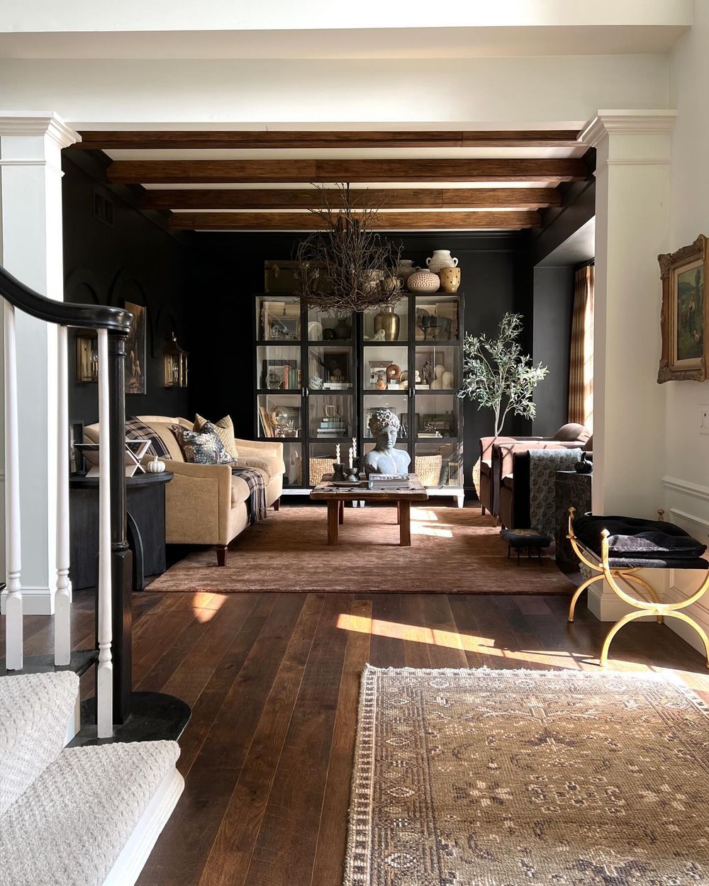 Dark and moody living room 