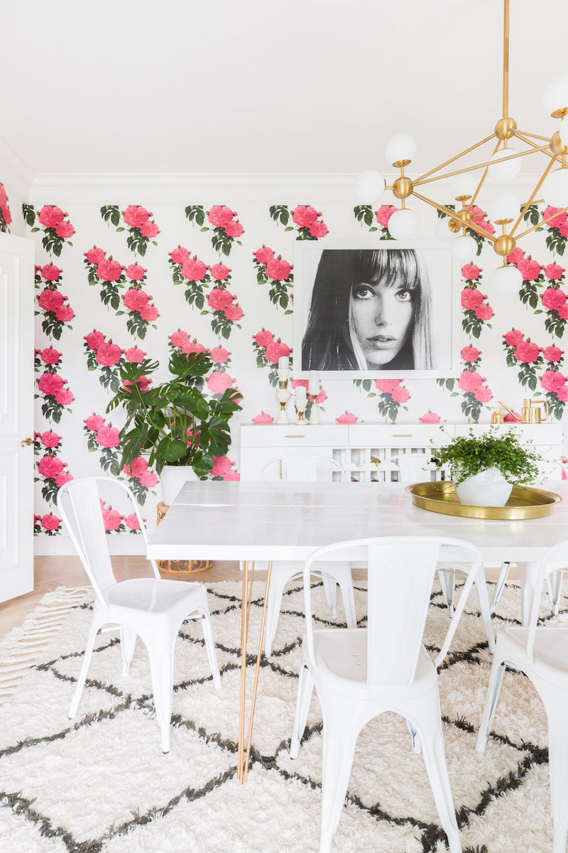 Pink floral wallpaper by Alyssa Rosenheck