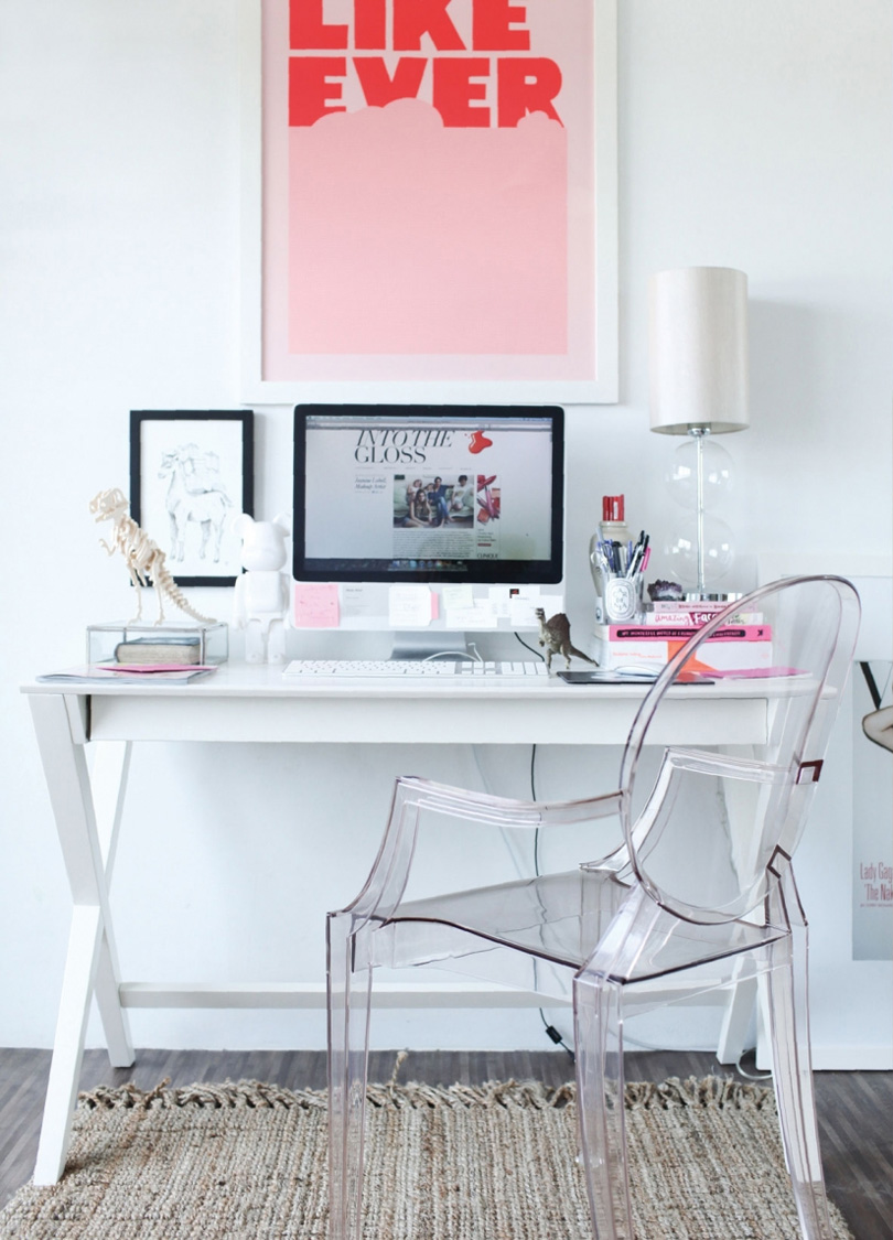 Ghost chair at home office desk