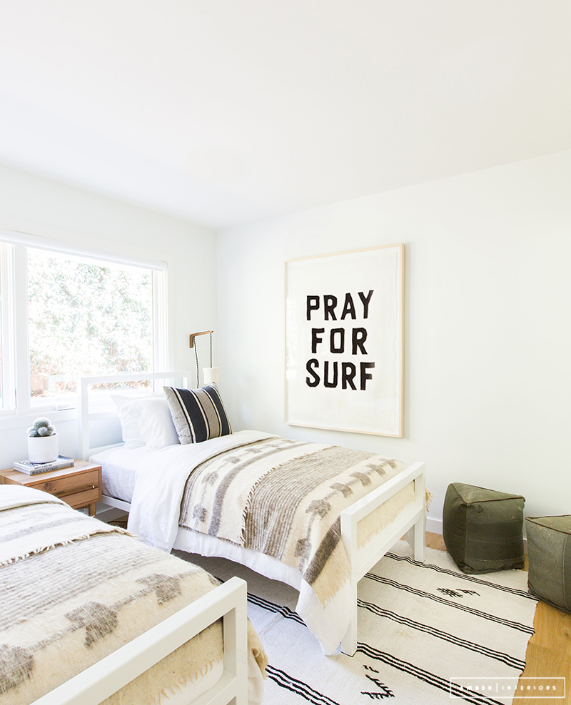 Minimalist Mid-Century bedroom pray for surf