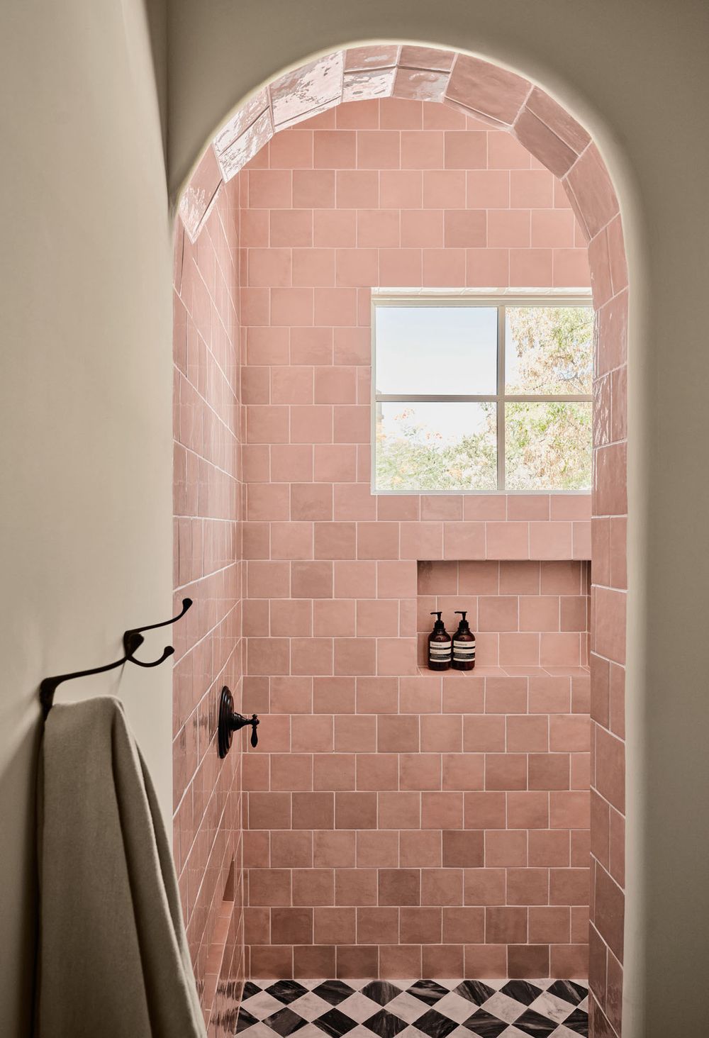 Pink bathroom ideas pink tile shower maevedesigncollective