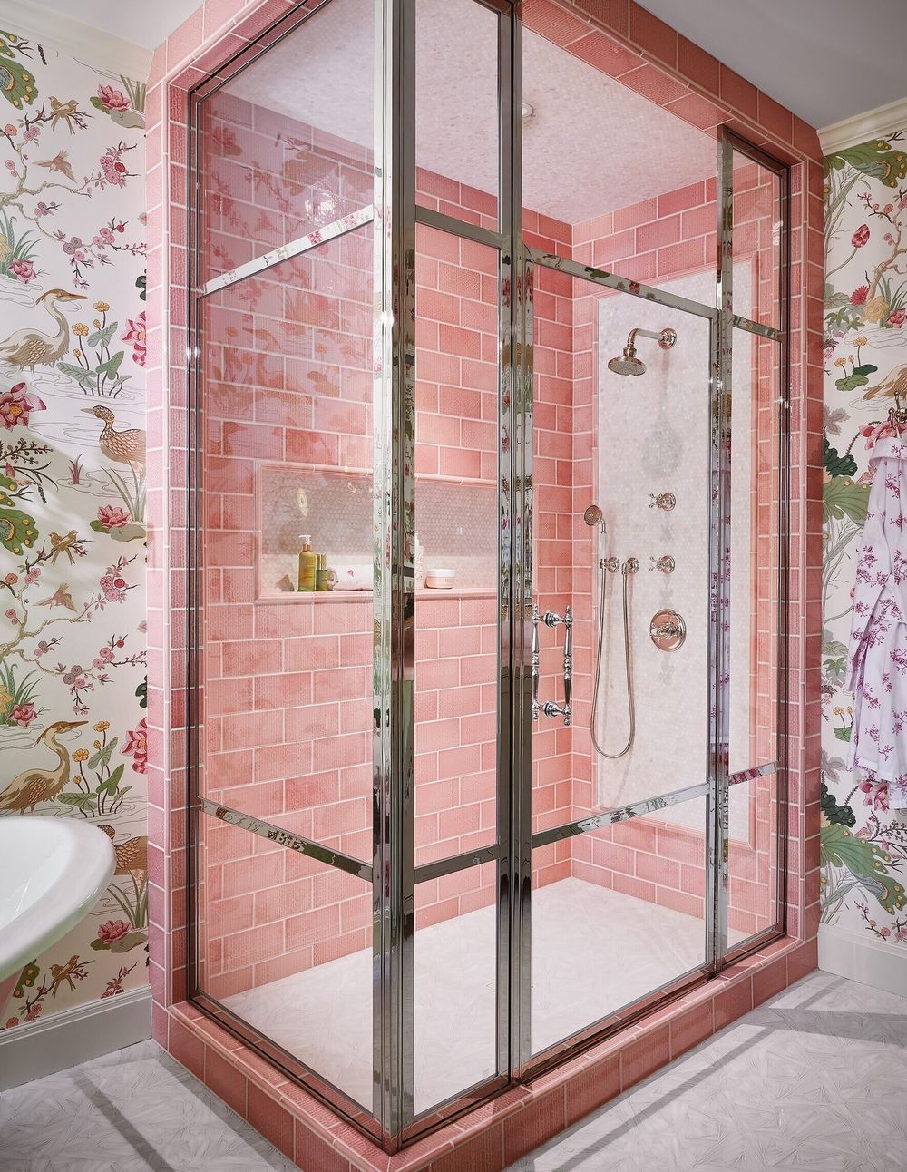 Pink bathroom shower ideas 