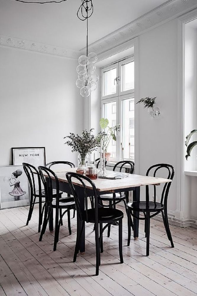 Black bentwood chair scandinavian home