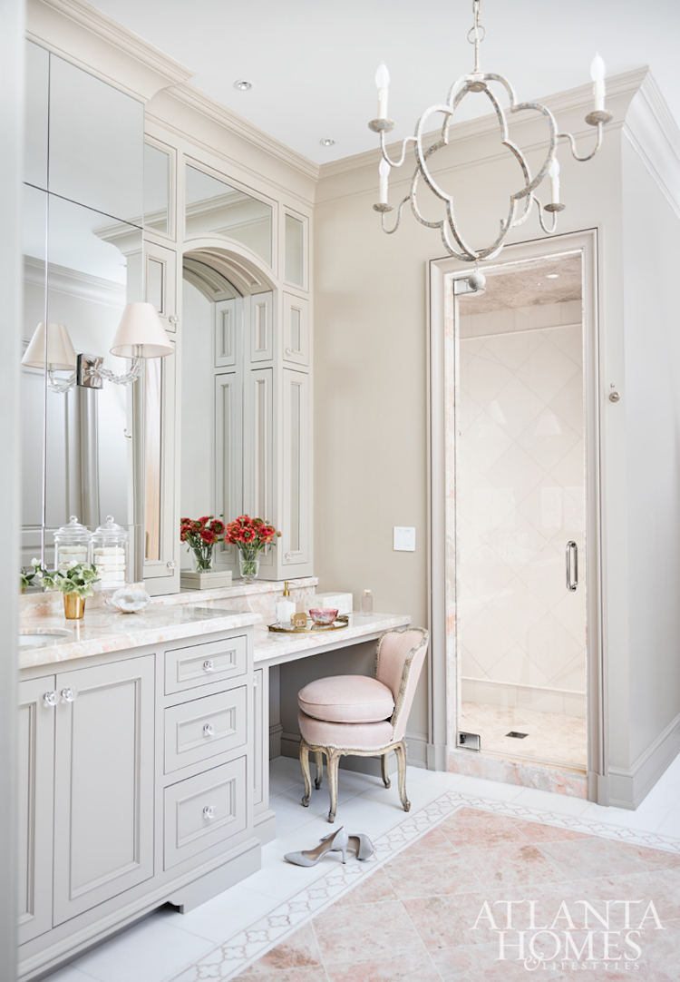 Feminine Atlanta bathroom vanity