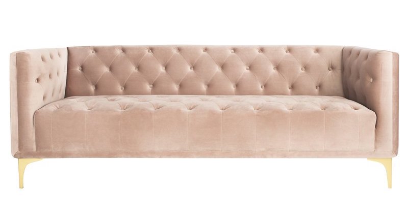 Blush Pink Tufted Sofa