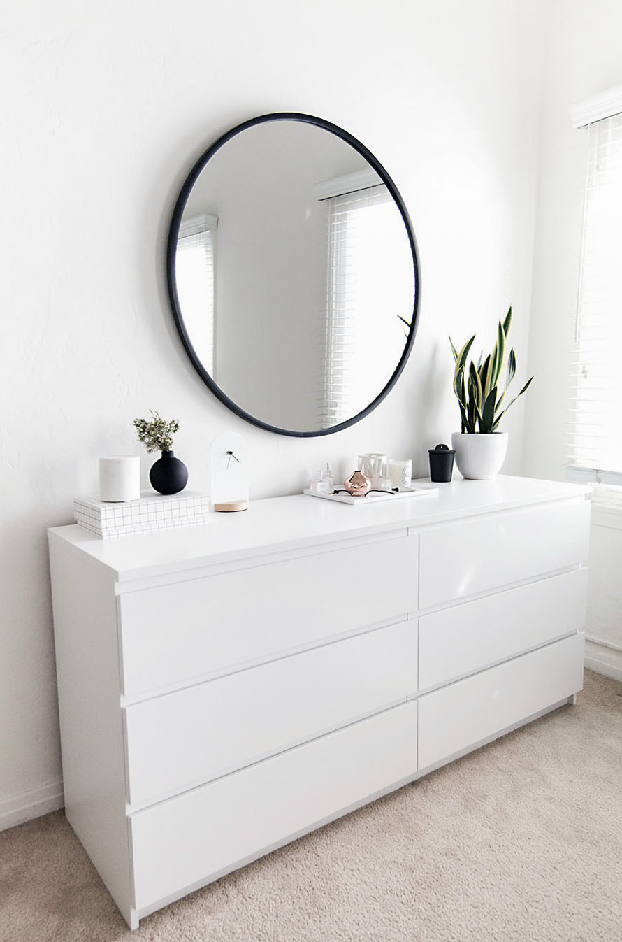 Minimal white wide dresser