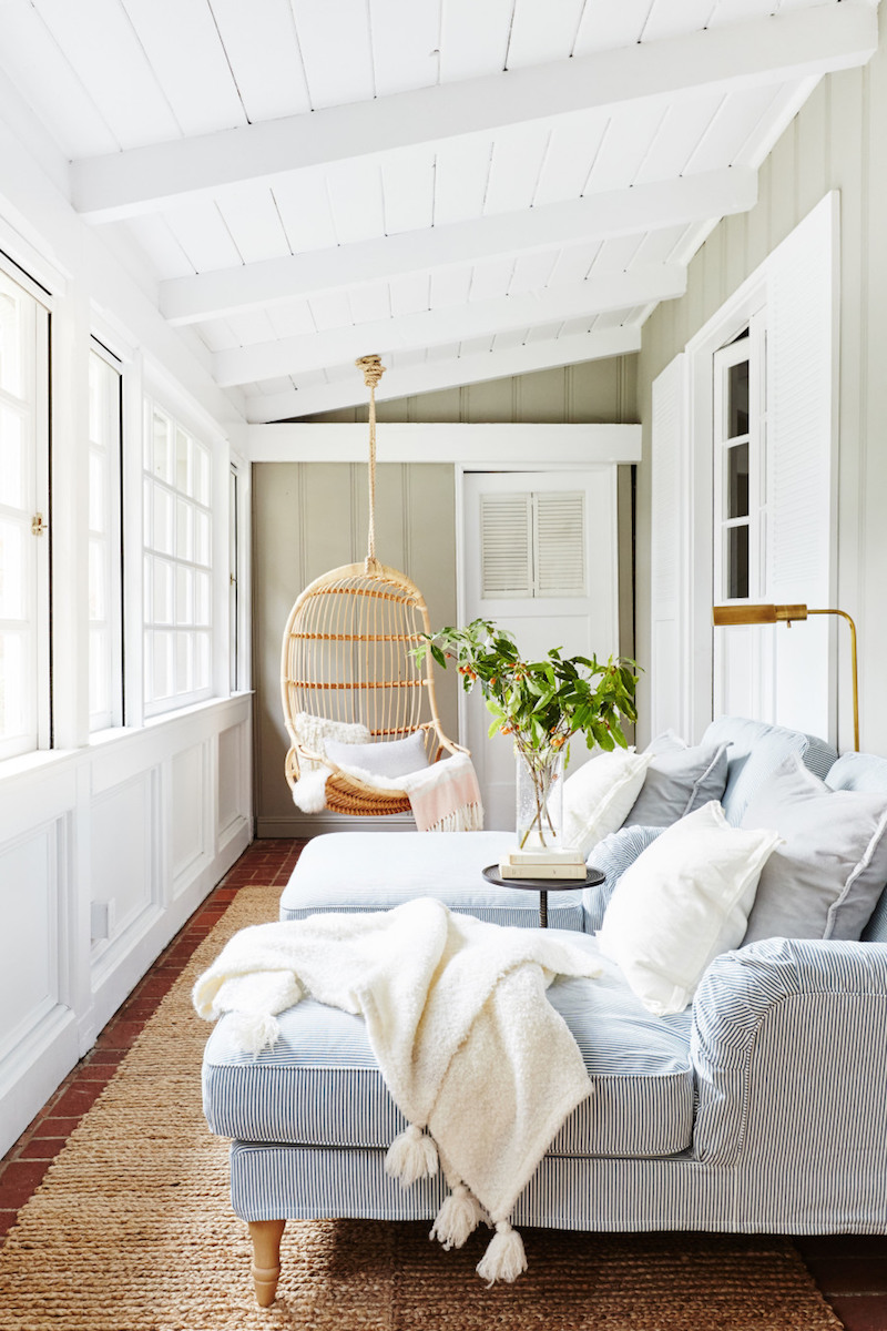 Hanging Chair in Sun Room via Style Me Pretty