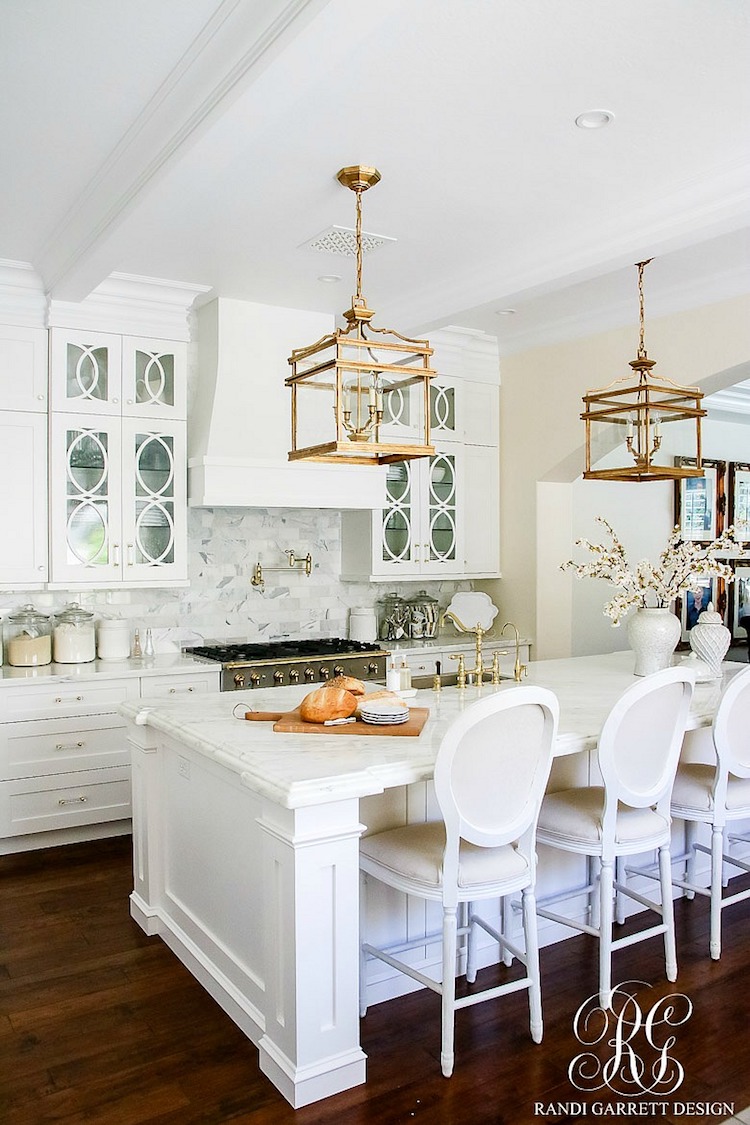 White tile marble backsplash via Randi Garrett Design