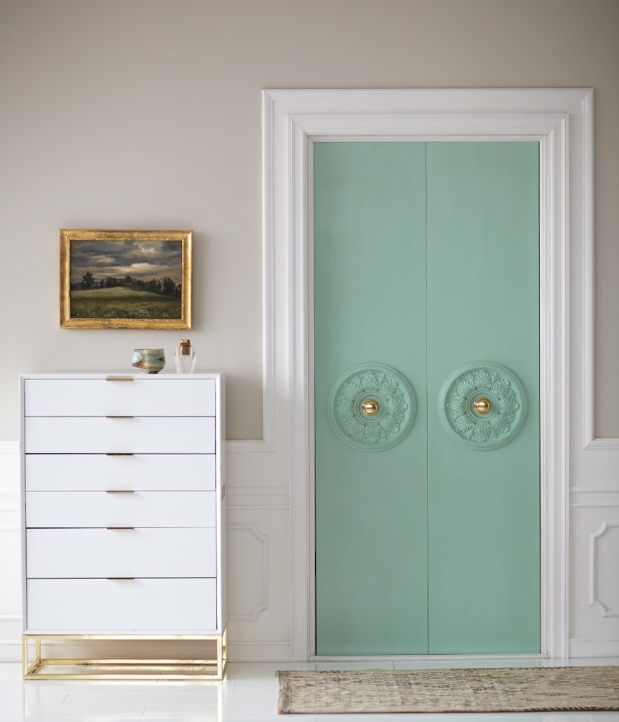 DIY Turquoise Closet Door Paint via Pop Sugar