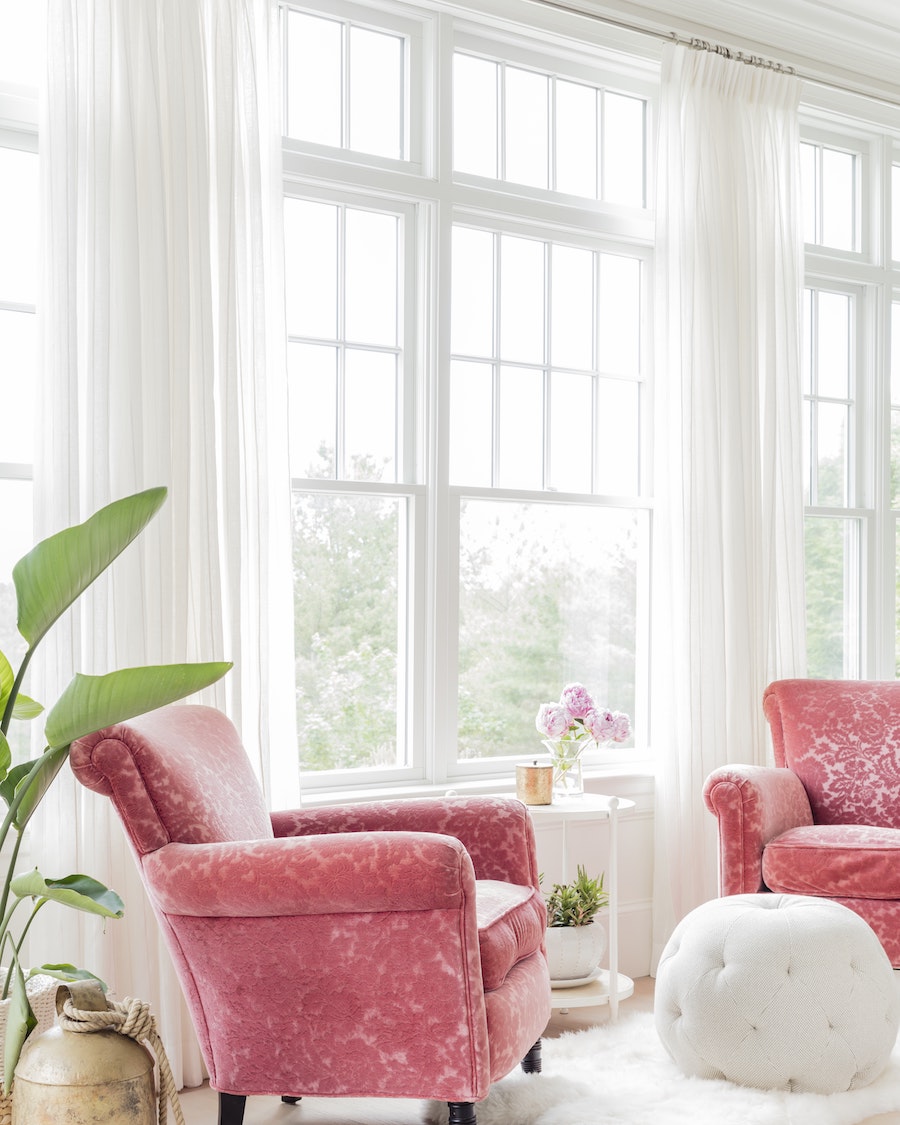 pink arm chairs