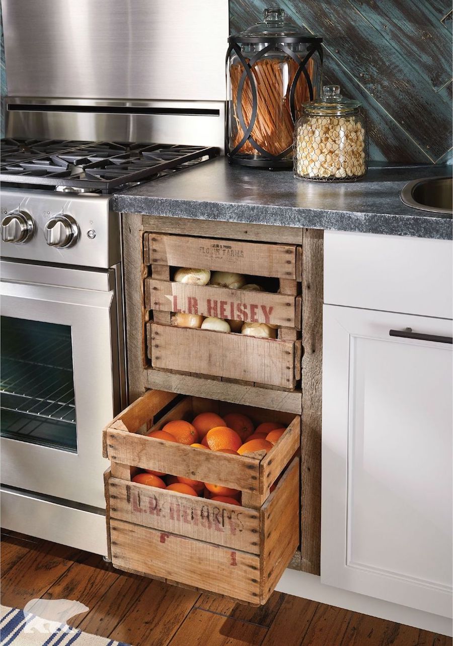 Kitchen Cabinet With Crate Pullout Drawers