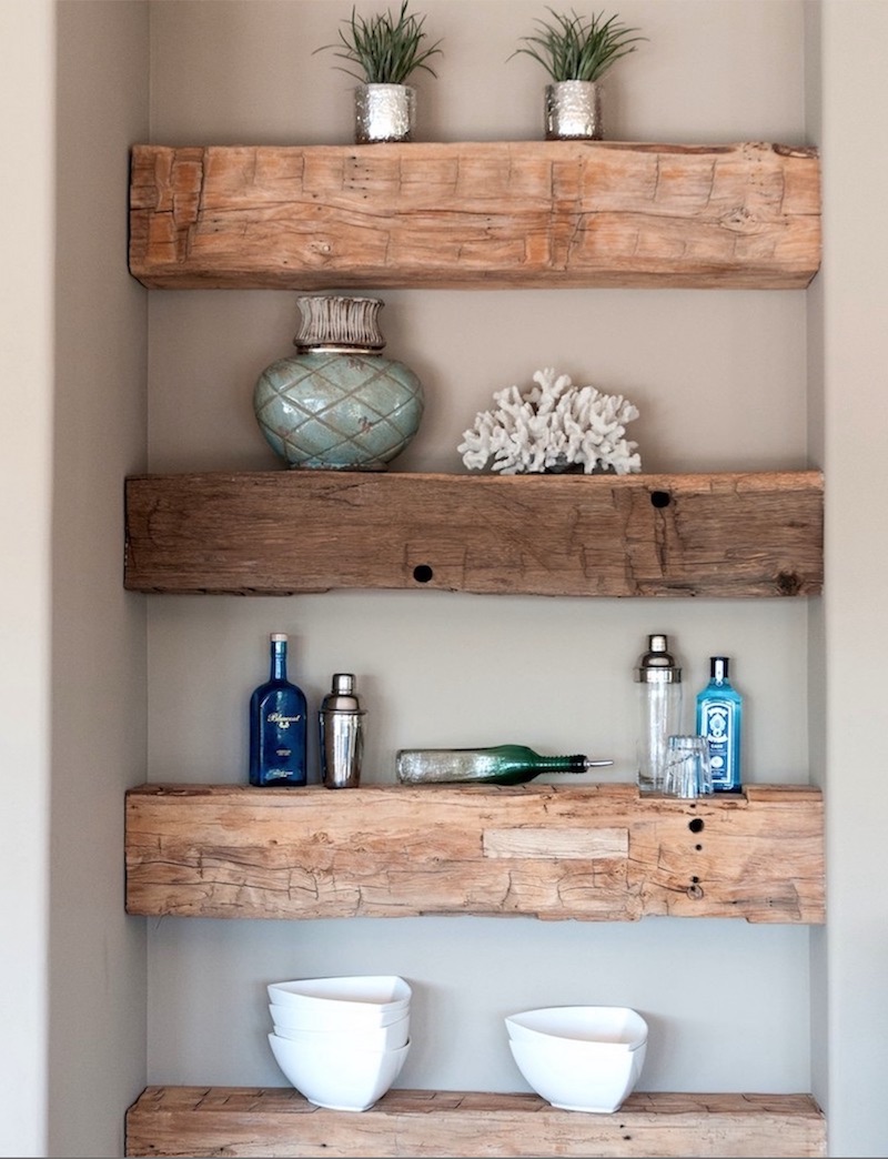 Rustic Floating Wood Shelves Reclaimed Wood Decor