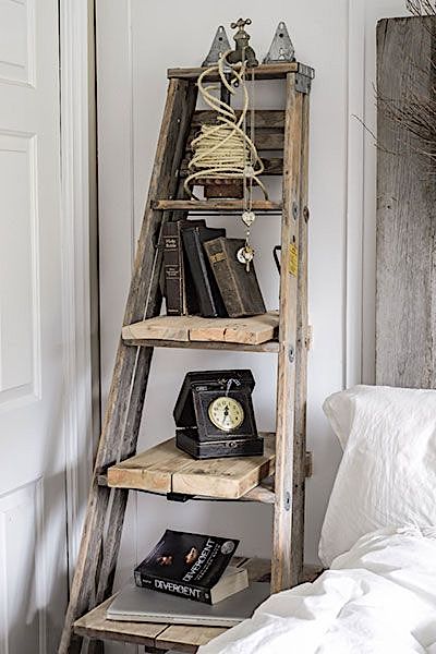 Rustic Ladder Shelving