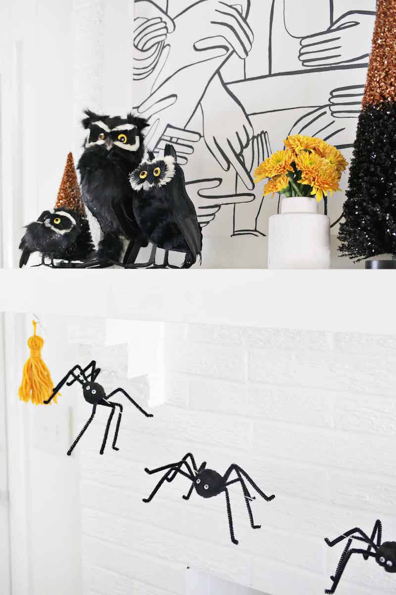 3D Spider Garland DIY Halloween Decor