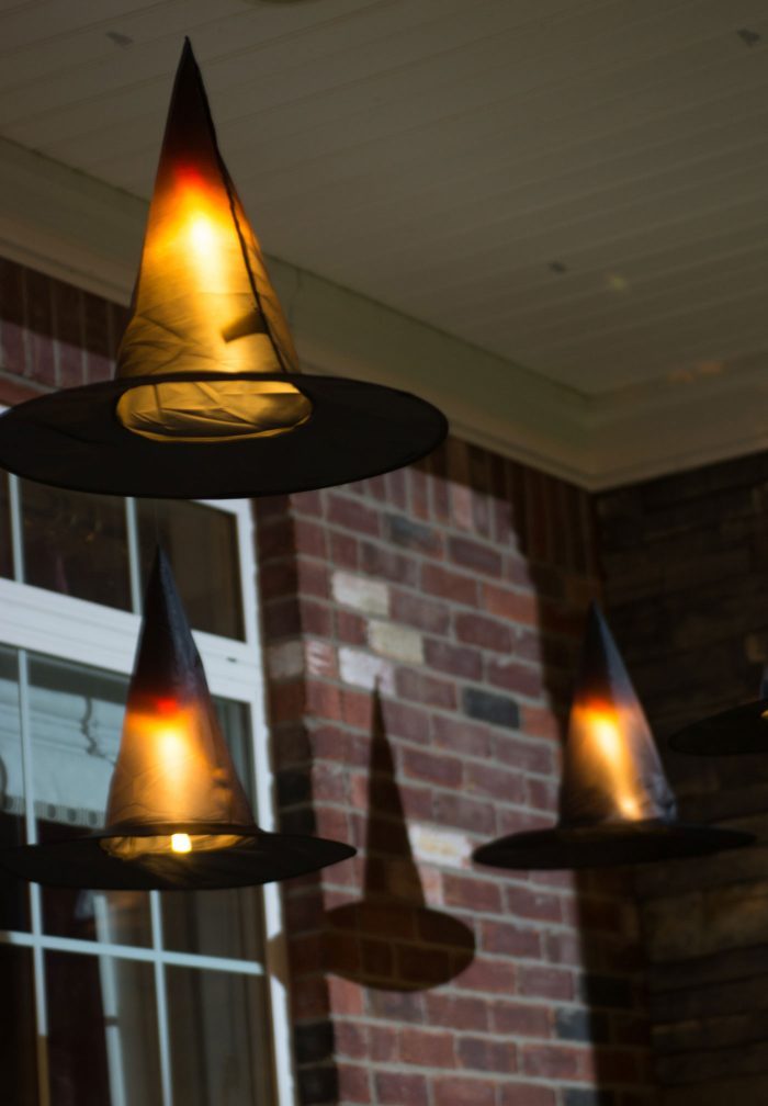 DIY Halloween Floating Witch Hat Luminaries