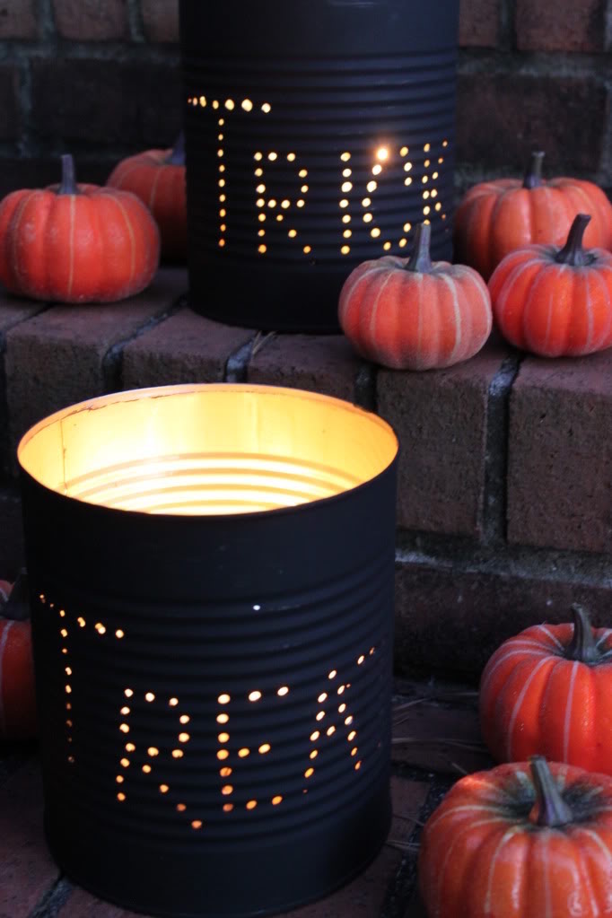 DIY Halloween Tin Can Luminaries Trick Or Treat