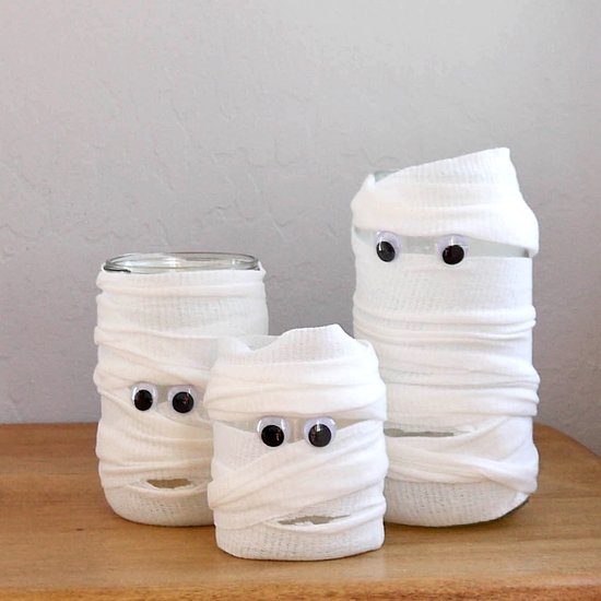 DIY Mummified Jars for Halloween