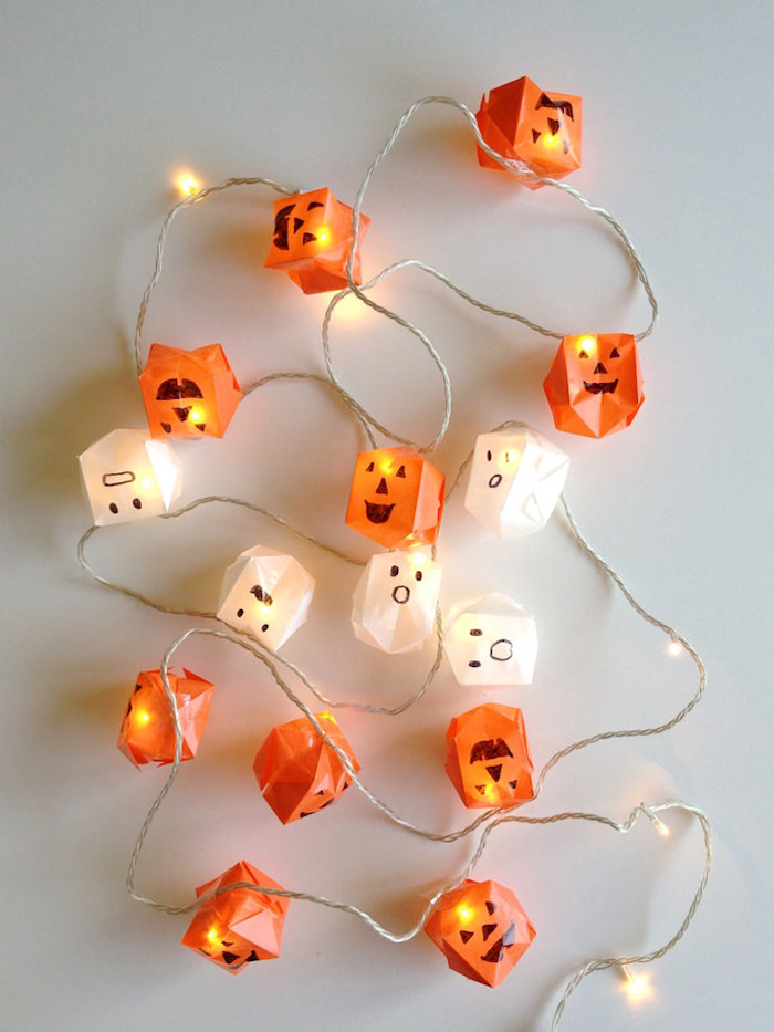 DIY Origami Halloween String Lights