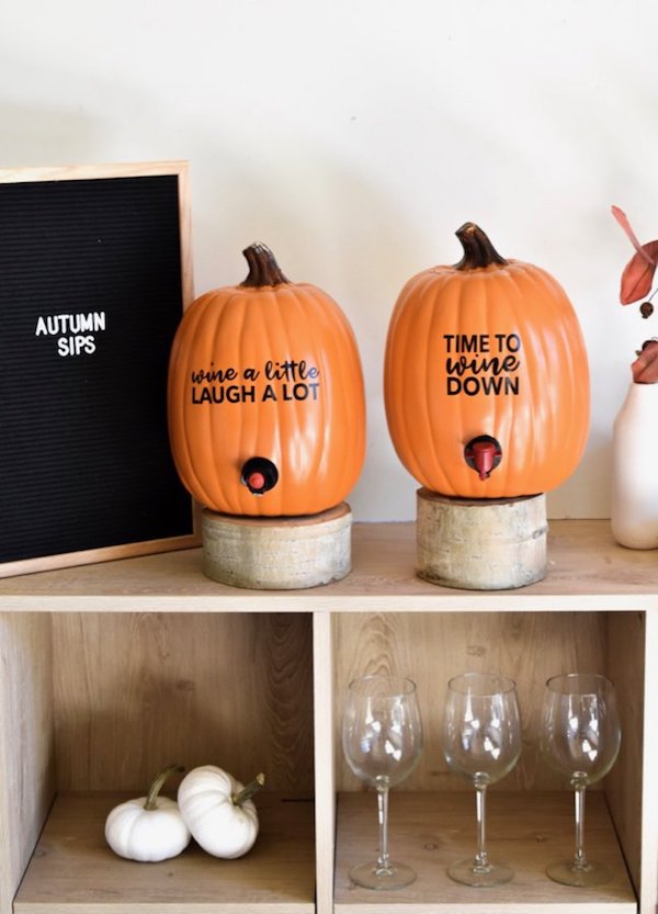 DIY Pumpkin Wine Dispenser Halloween