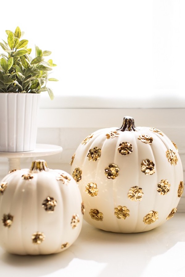 DIY Sequin Polka Dot Pumpkin Project