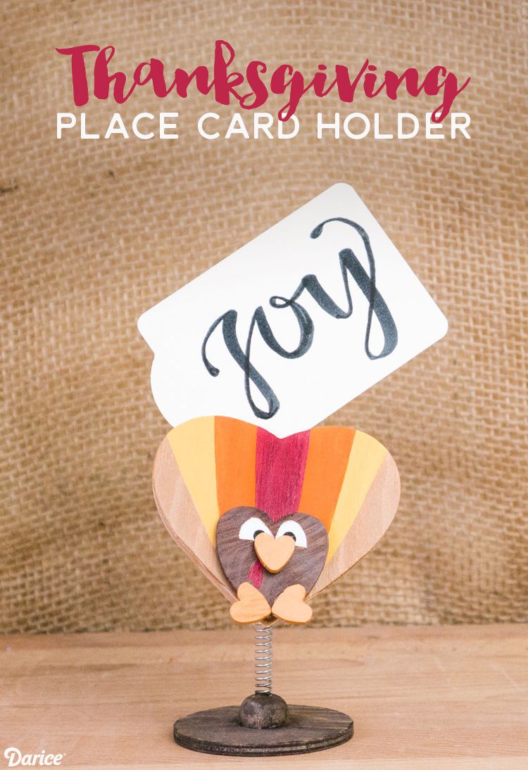DIY Thanksgiving Turkey Place Card Holder via Darice